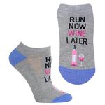 Hot Sox Women's HOSL0006-WEB Casual Sock, Ruin Now Wine Later (Sweatshirt Grey Heather), Large