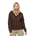 BALANCA Premium Women's Cotton Fleece Full Zipper Hoodie Sweatshirt with Kangaroo Pocket Brown M