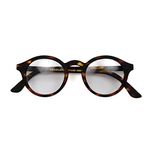 LONDON MOLE Eyewear | Graduate Reading Glasses | Round Glasses | Cool Readers | Designer Glasses | Mens/Womens Reading Glasses | Unisex | Spring Hinges | Matt Tortoiseshell | magnification +1.5