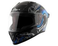 Vega Bolt Octopus Full Face Helmet Black Blue, Size: L(59-60 cm)