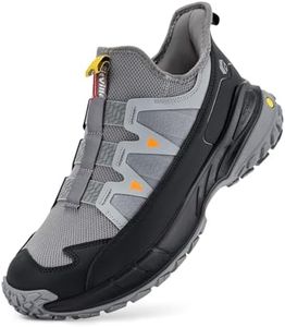 FitVille Extra Wide Sneakers for Men Slip-on Shoes, Soft Comfortable Mens Running Shoe, Slip Resistant Hiking Walking Shoes with Arch Support & Wide Toe Box Grey