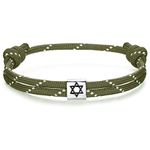 J.Endéar Star of David Nautical Bracelet | Handmade Paracord with Sterling Silver 925 Couple Surfer Bracelet | Jewish Jewelry for Men Women Lucky Protection Spiritual Gift, Grey