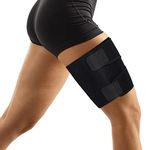 supregear Thigh Wraps Support, Adjustable Compression Neoprene Thigh Sleeve Hamstring Quad Wrap Breathable Non-Slip Upper Leg Brace Leg Slimmer for Women Men Pulled Groin Muscle, Quadriceps, Black, XL