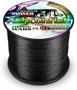 Ashconfish Braided Fishing Line-4 Strands Super Strong PE Fishing Wire 500M/546Yards Multifilament Fishing String Ultra Power Heavy Tensile for Saltwater & Freshwater Fishing 30LB-Black