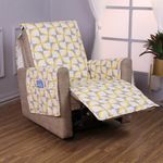 HOKIPO Quilted Recliner Cover for 1 Seater with Side Pockets, Windmill Cyber Yellow (IN-726-D2)