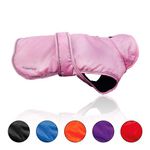 HugglePets Weatherproof Large 50cm Pink Arctic Armour Thermal Dog Coat | Warm Fleece Winter Wear Dog Clothes | Coat Jacket for All Weather Winter Walking in Snow Rain | Small Medium Large Dogs