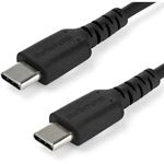 StarTech.com 2m USB C Charging Cable - Durable Fast Charge & Sync USB 3.1 Type C to USB C Laptop Charger Cord - TPE Jacket Aramid Fiber M/M 60W Black - Samsung S10 S20 iPad Pro MS Surface (RUSB2AC2MB)