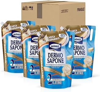 Milmil Dermo Sapone Liquido Delicatezza Avvolgente, Sapone Mani, Viso e Corpo, Maxi Formato Ricarica Universale, Dermatologicamente Testato senza Parabeni - 4 x 2000 ML