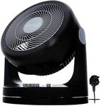 Iris Ohyama Woozoo Table Fan, 33㎡, Desk Fan, Black, 3 Speeds, Oscillation, Silent, Compact, Portable, Quiet, For Bedroom, Living Room, Kitchen, Air Circulator, Small, Cooling, Powerful, PCF-HM23