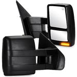 Youxmoto Towing Mirrors For Ford F-150 2007 2008 2009 2010 2011 2012 2013 2014 Pickup Truck Tow Mirrors Manual Telescoping/Folding, Heated; Turn Signal+ Puddle Light