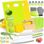 29pcs Kids Safe Cutter Kids Cooking Cutter Set Kids Kitchen Cutter, Montessori Kitchen Tools Safe Cutting Veggies Fruits, Toddler Kitchen Cutter Set for Chopper, Cutting Fruit and Vegetable