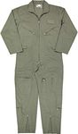 Army Universe Air Force Flight Suits, US Military Type Coveralls, Uniform Overalls/Jumpsuits for Work with Official Pin - Green - Small