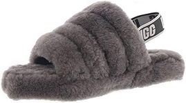 UGG Girl's Fluff Yeah Slide Slipper, Charcoal, 5 UK Child