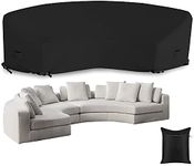 BOSKING Patio Sectional Curved Sofa Protector Covers 420D Oxford Waterproof Outdoor Garden Sectional Curved Couch Furniture Cover for Half Moon Couch Sofa Set