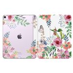 MoKo for iPad Air 13 inch Case M2 2024, iPad Air 13 Case with Soft Translucent Frosted TPU Back Cover, Slim Smart Folio Protective iPad Air 13" Case, iPad Air 13 inch Cover,Fragrant Flowers