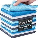 MagicFiber Microfiber Cleaning Cloth (12 Pack, 13x13 in) - Thick Cleaning Towels, Rags & Dusting Cloths for House, Kitchen, Windows, Cars & More - Micro Fiber Reusable Cloths