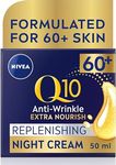 NIVEA Q10 Anti-Wrinkle 60+ Extra Nourishing Night Cream (50ml), Deeply Restoring Anti Wrinkle Face Cream for Intense Hydration, Boosts Collagen and Firms Skin, Dry to Very Dry Skin