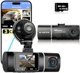 FHD 4K 1080P WiFi Front and Inside Dual Dash Cam Recorder Mini Car Camera 170 Wide with 64 GB High Speed SD Card Free (Maximum Support 256 GB)