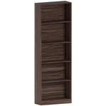 Vida Designs Cambridge 5 Tier Extra Large Bookcase, Walnut Wooden Shelving Display Storage Unit Office Living Room Furniture