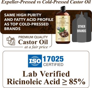 Handcraft Blends Organic Castor Oil 473ml – Pure Expeller-Pressed, Hexane-Free