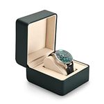 Woodten Single PU Leather Watch Gift Box Single Watch Storage Case with Removable Pillow Wristwatch Gift Box(Green)