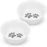 Navaris Cat Bowls - Set of 2 Porcelain Dog, Puppy, Kitten, Cat Food and Water Bowls - Replacement Bowls for 51308.02 Elevated Feeding Station