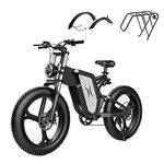 X20 Electric Bicycle, 250W Motor, 20" x 4.0 Fat Tire Electric Bike for Adults, 48V 25AH Removable Battery, 25KM/H, Snow Beach Mountain E-Bike with Dual Hydraulic Shock Absorber & Pedal Assist