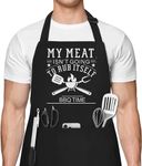 Funny BBQ Apron Men - Gag Gift for Grill Masters, Father in Law, Step Dad, Husband, Boyfriend, Brother - Cool BBQ Grilling Chef Apron for Men