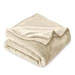 Bare Home Microplush Velvet Fleece Blanket - Full/Queen - Ultra-Soft - Luxurious Fuzzy Fleece Fur - Cozy Lightweight - Easy Care - All Season Premium Bed Blanket (Full/Queen, Oyster)