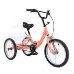 ROMYIX 16 Inch Children's Tricycle Single Speed 3-Wheel Cruiser Bike with Basket kids Balance Bike Orange