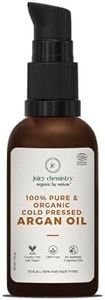Juicy Chemistry Argan Oil, 30 ml | Pure, Cold-pressed & Organic Argan Oil for Moisturising Skin & Managing Dry, Frizzy Hair | Ecocert Certified Organic for Men & Women | Cruelty-free & 100% Vegan