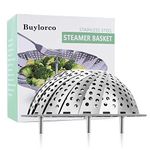 Buylorco Steamer Basket Stainless Steel Folding Vegetable Steamer Insert Steamer Cookware for Veggie Seafood Cooking (Small)