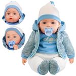 Bibi Doll - 20" Lifelike Large Size Soft Bodied Baby Doll Girls Boys Toy With Dummy & Sounds (Blue Space Jacket)