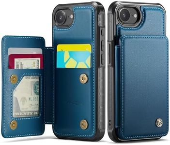 Vinich for iPhone 16e Wallet Case with Card Holder, RFID Blocking Credit Slots Kickstand Shockproof Phone Cover for Women Men, Blue