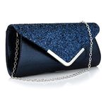 Evening Bag Clutch Purses for Women,Evening Clutch Party Shoulder Handbag Wedding Bag (Dark blue)