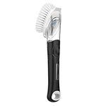 MR.SIGA Soap Dispensing Dish Brush, Kitchen Brush for Pot Pan Sink Cleaning, Black