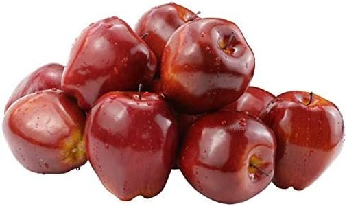 12 piezas de manzanas falsas de fruta – Fruta artificial de plástico rojo profundo manzanas artificiales realistas de simulación de manzanas rojas falsas fruta