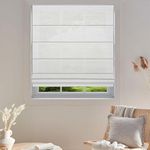 TINFONBLY Light Filter Room Darkening Roman Shades for Windows, Thermal Insulated Window Blinds for Home Office, Modern Wash-Removable Fabric, 23 ½"W x 64" H White, Customized Size