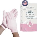 7 Pairs Cottonnerie Cotton Gloves for Dry Hands Sleeping, Moisturizing Gloves Overnight, Hand Moisturizer Gloves, Moisture Gloves for Dry Hands Overnight, Sleeping Eczema Gloves, Kids,Pink