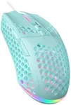 SOLAKAKA SM900 Green Wired Gaming Mouse with Honeycomb Shell,12800 DPI,7 Programmable Buttons,Lightweight Gaming Mice Ergonomic Computer Mouse Gaming for Windows/PC/Mac/Laptop Gamer