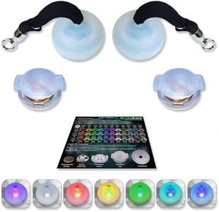 UltraPoi UltraKnob Swivel Handles Set (Pair (2)) - Rechargeable LED Poi Knob Handles - Over 30 Brilliant Rainbow Color Modes & Flashing Patterns - Silicone Knob Set for Poi, Flow Arts & Light Spinning