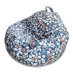 YuppieLife Stuffed Animal Storage Bean Bag Chairs Canvas Cover for Kids(Just Cover，No filling）/Machine Washable Toddler Sofa Cover for Room Decor/Durable Eco-print furniture(38'',Insect Paradise)