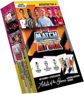 Topps Match Attax 23/24 - Booster Tin 4 - contiene 42 carte Match Attax più 2 carte esclusive Artisti del gioco LE