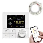 EZAIoT Wifi Smart Thermostat for Electric Heating 220V (16A), Weather and Humidity, Programmable, Multilingual, Smart Life APP, Alexa and Google Assistant Voice Control