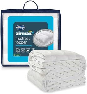 Silentnight Airmax 1000 Double Mattress Topper - Extra Thick Deep Fitted Mattress Enhancer with 10cm Thick Cushioning, Mesh Sides to Increase Airflow and Elasticated Straps - Double - 190x135cm