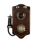 WYH Old Wall mounted Telephone Telephone Retro Vintage Styles Corded Phone Landline Antique For Home parlour made of Wood Vintage Telephone Retro Telephone With Rotary Dial