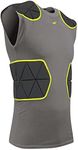 CHAMPRO Men's Tri-Flex Football Padded Sleeveless Compression Shirt Charcoal, Black