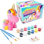 GirlZone Paint Your Own Unicorn Piggy Bank for Girls, Paint a Cute Unicorn with Cool Metallic Paints, Great Craft Kit for Kids and Fun Gift Idea