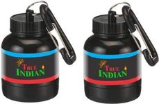 True Indian Buy 1 Portable Protein Funnel/Whey or Supplement Powder Carrying Funnel and Container with Key-Chain and Get 1 Free (Pack of 2) (Black) (Black)