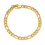 Gold Bracelet Men Wrist Chain 6mm 8.3inch 18K Gold Plated Figaro Bracelets for Women Gift